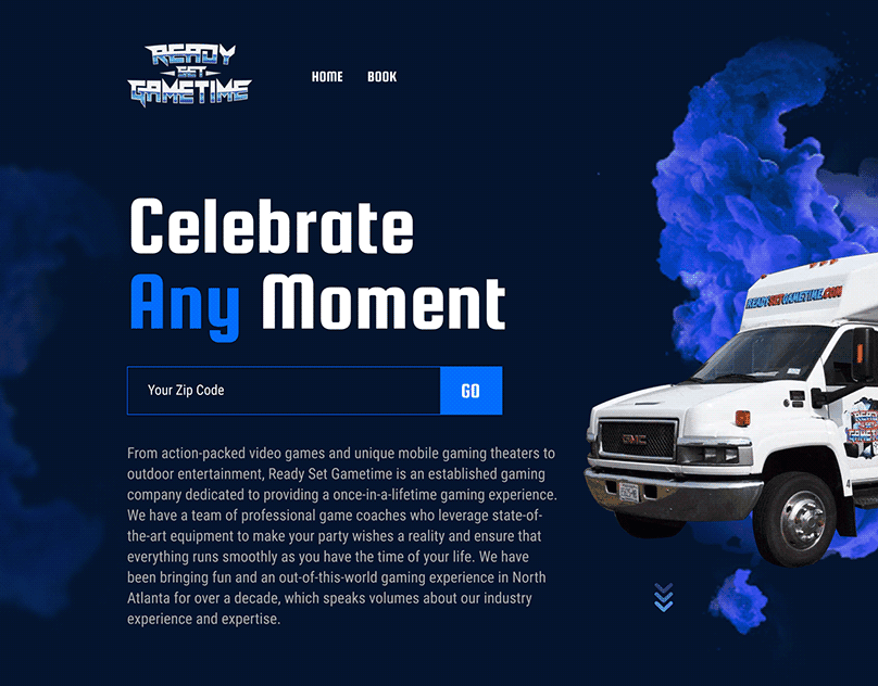 Landing Page for Game Truck Website