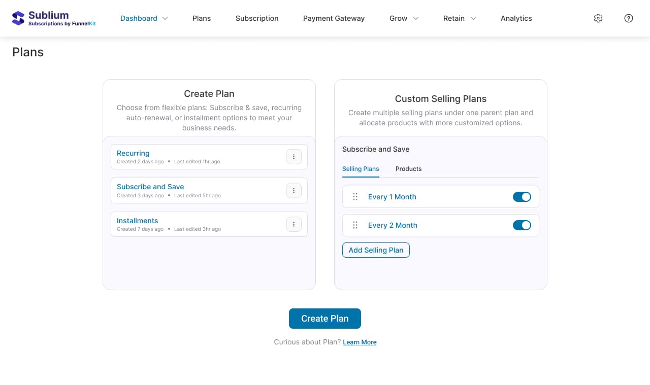 The Plan Library: Recurring, Subscribe & Save and Installments as reusable, standalone plans
